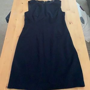 Tahari midi black shift dress
